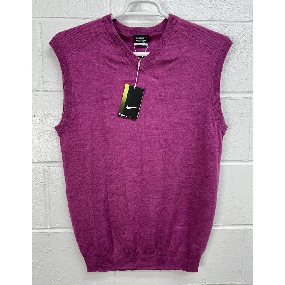 Nike Golf Sweater Vest Purple Merino Wool Blend / Men's Medium